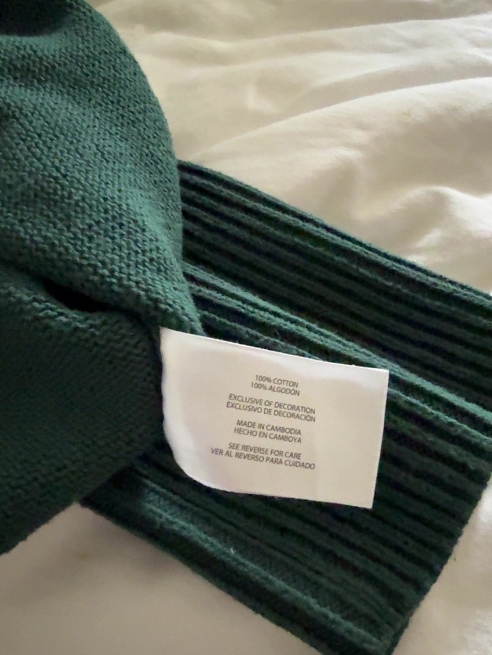 GAP 100% Cotton Green Crewneck Sweater Ribbed Hem XL - Picture 6 of 6